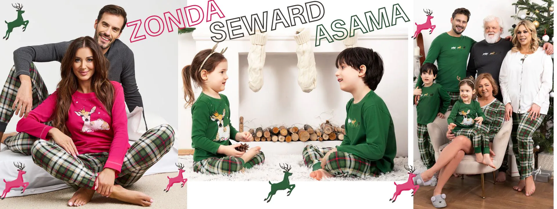 Italian Fashion piżamy w kratę dla całej rodziny Asama Zonda Seward